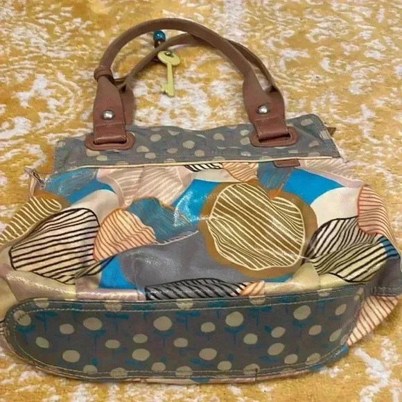 Fossil key per wax cloth, canvas leather shoulder mod bag - Picture 2 of 9